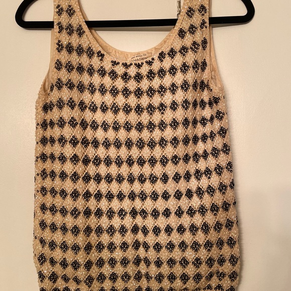 Vintage hand beaded Cyn Les sleeveless top - Picture 2 of 8